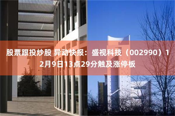股票跟投炒股 异动快报：盛视科技（002990）12月9日13点29分触及涨停板