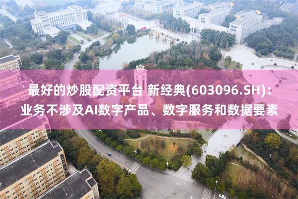 最好的炒股配资平台 新经典(603096.SH)：业务不涉及AI数字产品、数字服务和数据要素