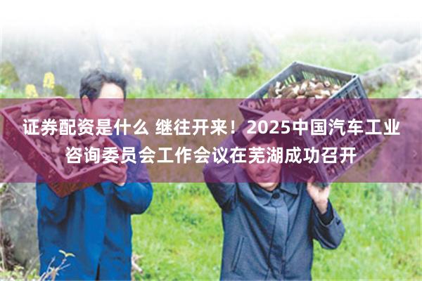 证券配资是什么 继往开来！2025中国汽车工业咨询委员会工作会议在芜湖成功召开