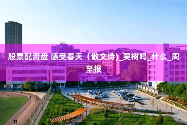 股票配资盘 感受春天（散文诗)_吴树鸣_什么_周至报